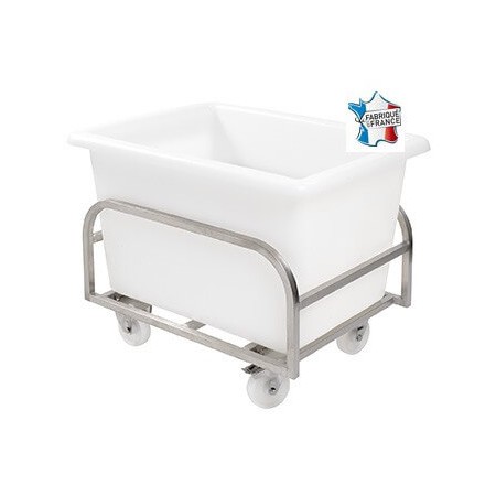 Stainless steel cart for 100-litre deep container