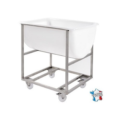 Stainless steel cart for 220-litre pans