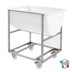 Stainless steel cart for 220-litre pans