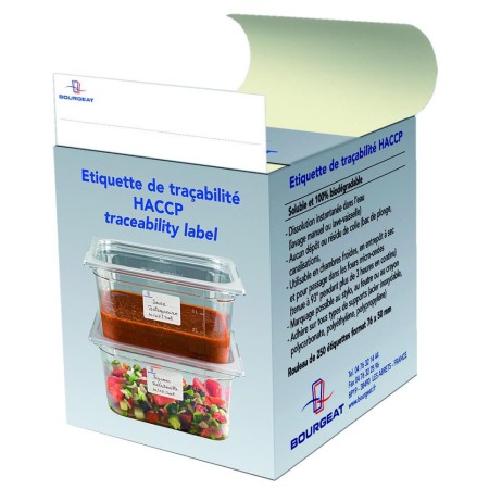 Etiquettes hydrosolubles HACCP   grand modèle