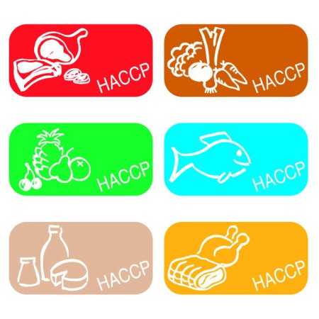 Sheet of 30 HACCP color labels
