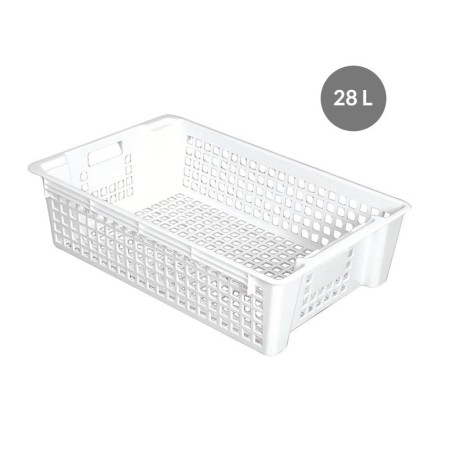 28-liter stacking and nesting openwork crate