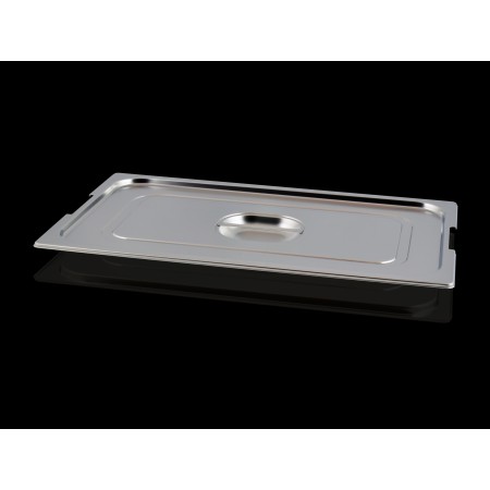 Stainless steel lid with handle and notch for GN1/1 handles