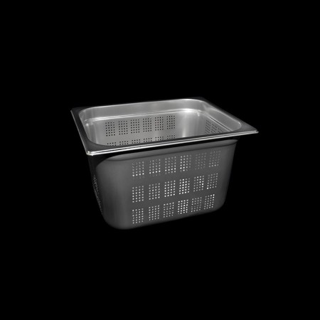 Perforated stainless steel Gastronorm Tray GN 1/2 H. 200 mm