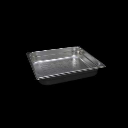 GN 2/3 Perforated stainless steel Gastronorm Tray H. 65 mm
