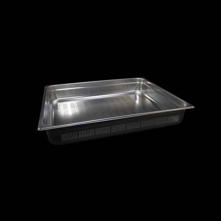 GN 2/1 Perforated stainless steel Gastronorm Tray H. 100 mm