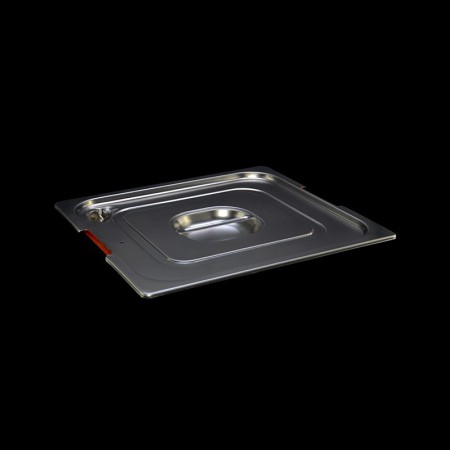 Watertight stainless steel lid with handle and GN2/3 handle notch