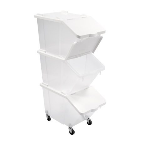 Ingredient bins GILAC 30 L + lids + 4 wheels -...