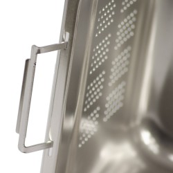 Bac Gastro Inox AISI 304 Perforé GN 1/1 H. 150 mm avec anses - Gastroland
