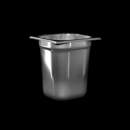 GN 1/6 Steel Gastronorm Tray  Full H. 200 mm with handles
