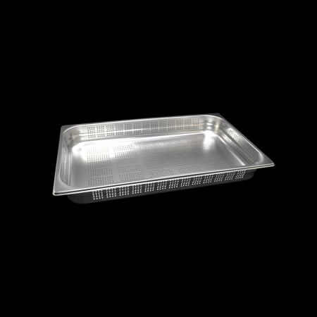 Bac Gastro Inox AISI 304 Perforé (fond et cotés) GN 1/1 H. 65 mm